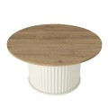 Bohema Megapap melamine coffee table in ivory - sepet oak Ø85x43,2cm.
