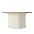 Bohema Megapap melamine coffee table in ivory - sepet oak Ø85x43,2cm.