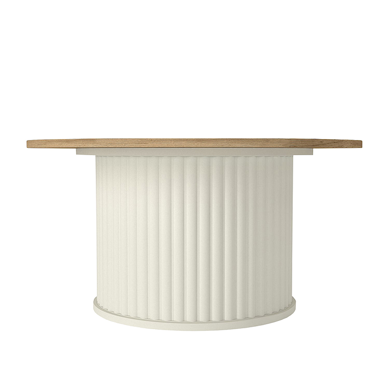 Bohema Megapap melamine coffee table in ivory - sepet oak Ø85x43,2cm.
