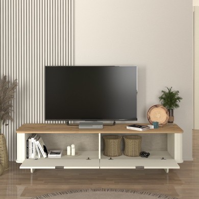 Bohema Megapap melamine tv stand in ivory - sepet oak color 180x47x45.6cm.