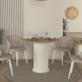 Bohema Megapap melamine dining table in ivory - sepet oak color Ø90x77,7cm.