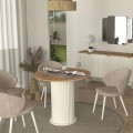 Bohema Megapap melamine dining table in ivory - sepet oak color Ø90x77,7cm.