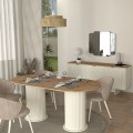 Bohema Megapap melamine dining table in ivory - sepet oak color 180x90x77,7cm.