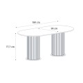 Bohema Megapap melamine dining table in ivory - sepet oak color 180x90x77,7cm.