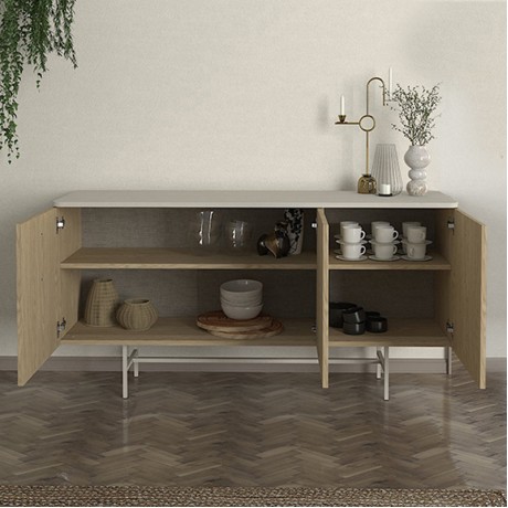 Rota Megapap melamine console in sandstone - rota oak color 150x45x76.5cm.