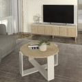 Rebel Megapap melamine coffee table in rota oak - sandstone color Ø70x38cm.