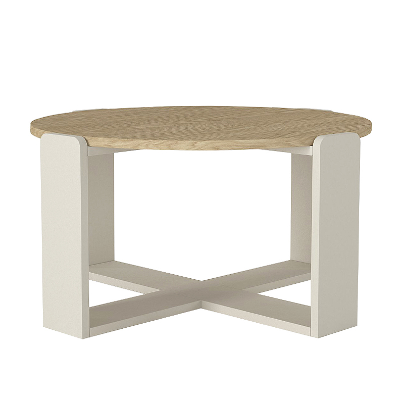 Rebel Megapap melamine coffee table in rota oak - sandstone color Ø70x38cm.
