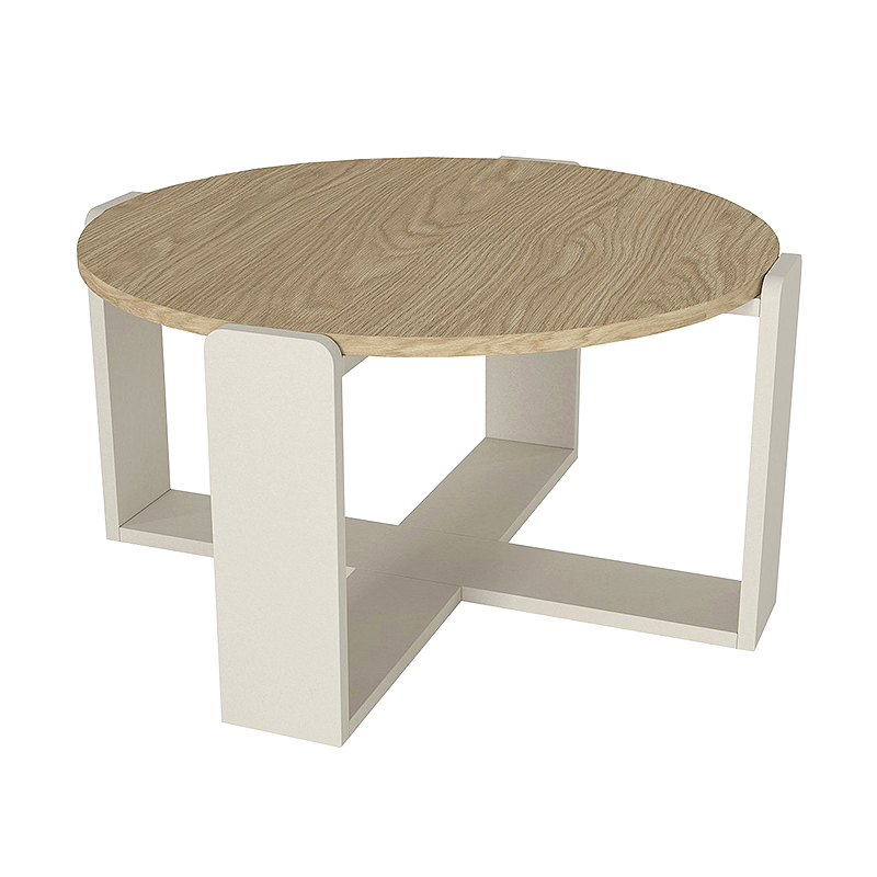 Rebel Megapap melamine coffee table in rota oak - sandstone color Ø70x38cm.