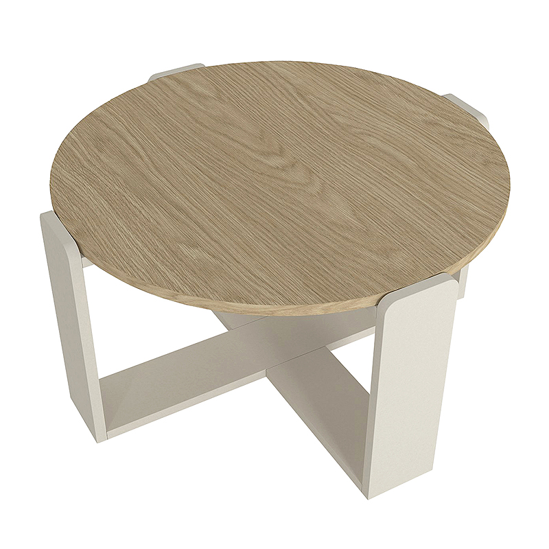 Rebel Megapap melamine coffee table in rota oak - sandstone color Ø70x38cm.