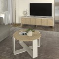 Rebel Megapap melamine tv stand in rota oak - sandstone color 150x35x45cm.