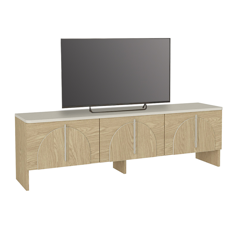 Rebel Megapap melamine tv stand in rota oak - sandstone color 150x35x45cm.
