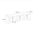Rebel Megapap melamine tv stand in rota oak - sandstone color 150x35x45cm.