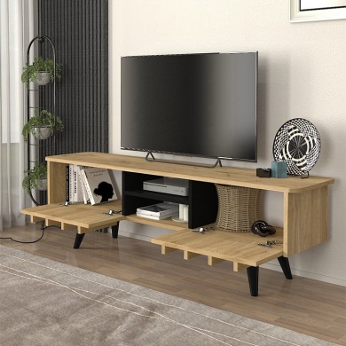 Gemma Megapap melamine tv stand in sepet oak color 150x35x46.7cm.
