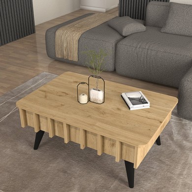Gemma Megapap melamine coffee table in sepet oak color 90x59.6x36.8cm.
