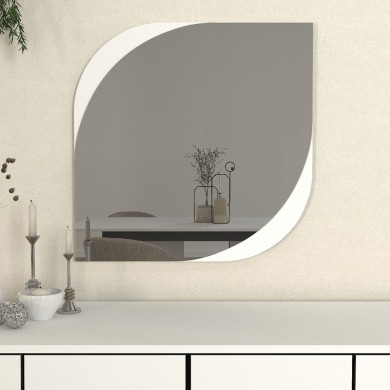 Lava Megapap melamine mirror in white color 70x2.2x70cm.