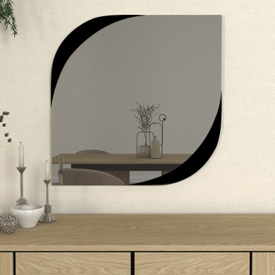 Lava Megapap melamine mirror in black color 70x2.2x70cm.