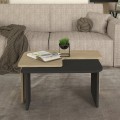 Lava Megapap melamine coffee table set of 2 in rota oak - anthracite color 75x48.5x35.6cm.