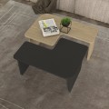 Lava Megapap melamine coffee table set of 2 in rota oak - anthracite color 75x48.5x35.6cm.