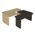 Lava Megapap melamine coffee table set of 2 in rota oak - anthracite color 75x48.5x35.6cm.