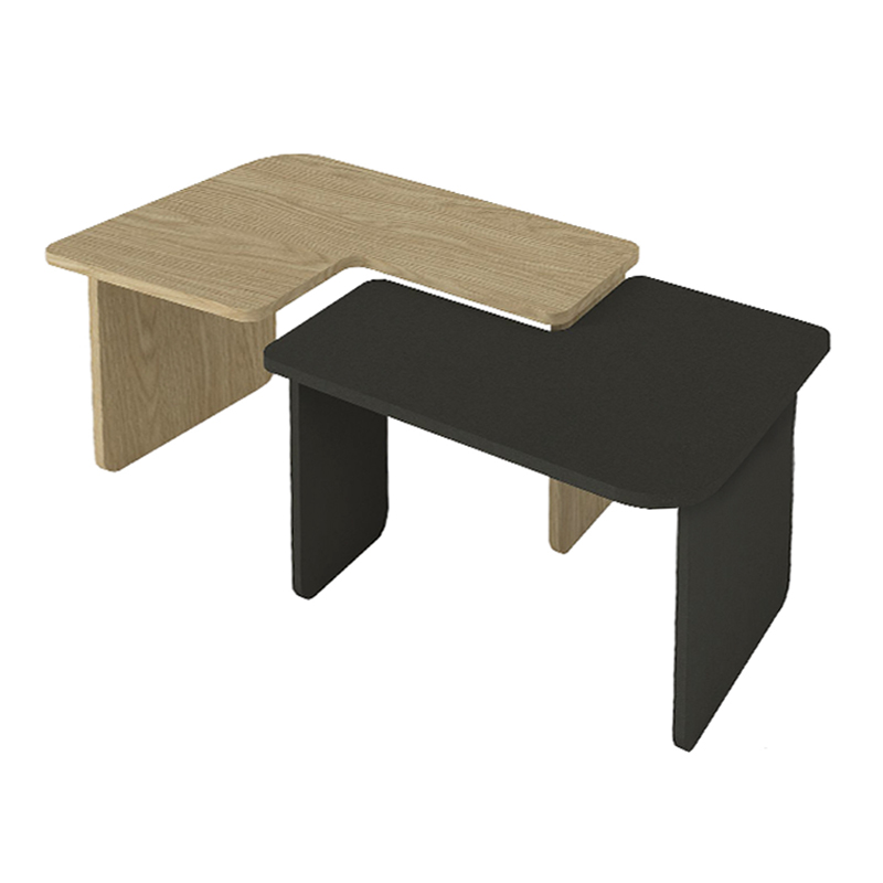 Lava Megapap melamine coffee table set of 2 in rota oak - anthracite color 75x48.5x35.6cm.