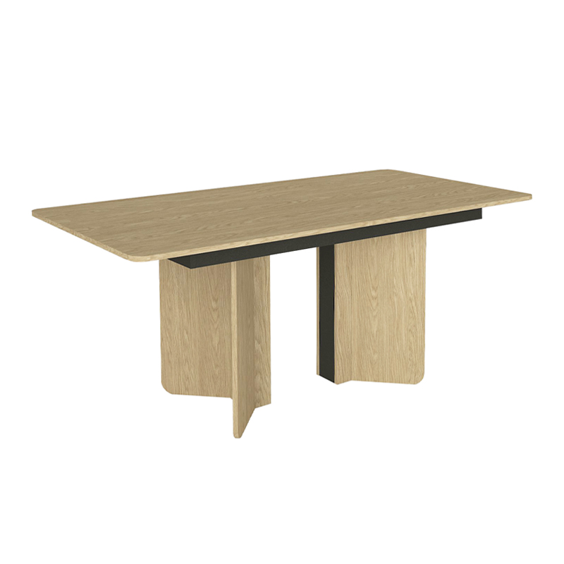 Lava Megapap melamine dining table in rota oak - anthracite color 180x90x76.8cm.