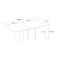 Lava Megapap melamine dining table in rota oak - anthracite color 180x90x76.8cm.