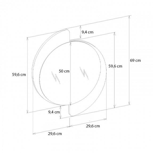 Καθρέπτης τοίχου Sevilla Μegapap χρώμα sandstone - travertine 59,2x2,2x69εκ.