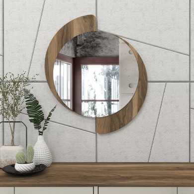 Sevilla Megapap melamine mirror in walnut color 59.2x2.2x69cm.