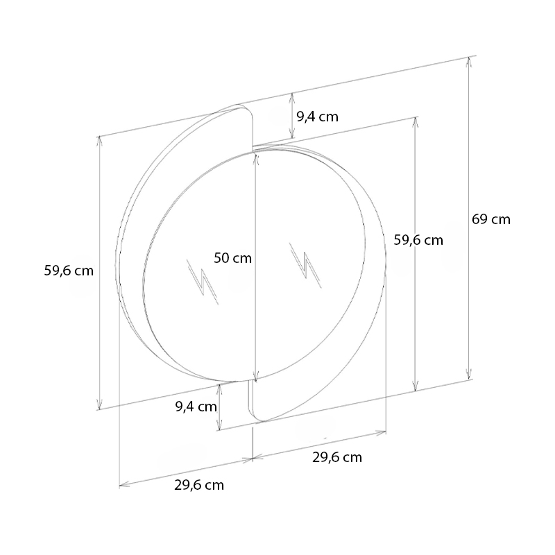 Sevilla Megapap melamine mirror in walnut color 59.2x2.2x69cm.