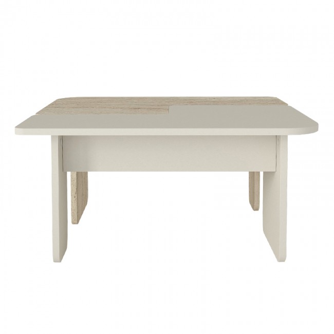Τραπεζάκι σαλονιού σετ 2τμχ Sevilla Megapap χρώμα sandstone - travertine 75x75x37,4εκ.