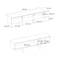 Sevilla Megapap melamine tv stand in sandstone - travertine color 150x35x45.6cm.