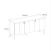Μπουφές Pedro Megapap χρώμα ανθρακί - rota oak 150x45x75εκ.