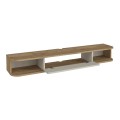 Cross Megapap melamine wall TV stand with LED lighting in sepet oak - sandstone color 150x29.6x19.2cm.