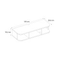 Bask Megapap melamine wall TV stand with LED lighting in white color 120x29.6x19.2cm.