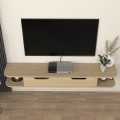 Noland Megapap  melamine wall TV stand with LED lighting in rota oak color 150x35x19.2cm.