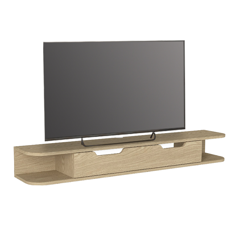 Noland Megapap  melamine wall TV stand with LED lighting in rota oak color 150x35x19.2cm.