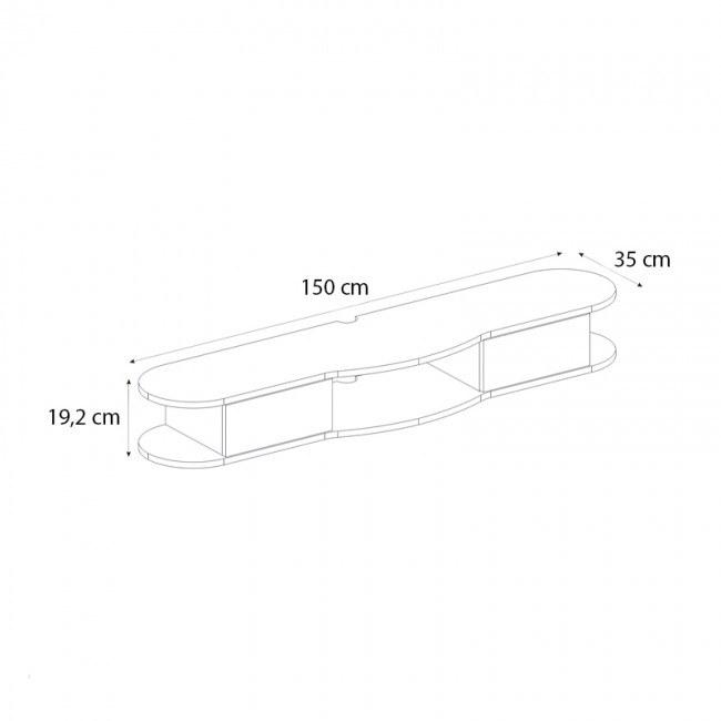 Έπιπλο τηλεόρασης επιτοίχιο Noland Megapap με LED χρώμα rota oak 150x35x19,2εκ.