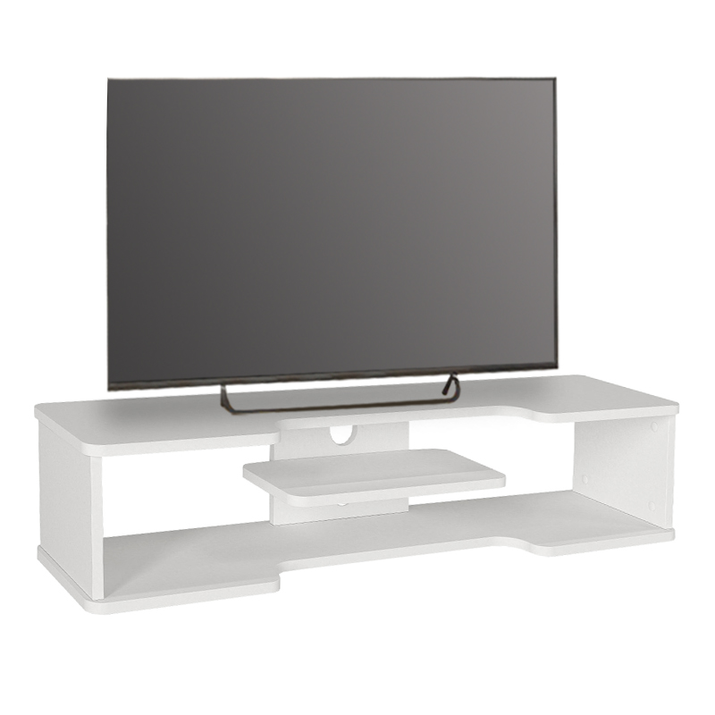Perry Megapap melamine wall TV furniture in white color 120x29.6x25.6cm.