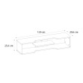 Perry Megapap melamine wall TV furniture in white color 120x29.6x25.6cm.