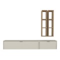 Edgar Megapap melamine tv unit in sandstone - sepet oak 198.4x29.6x148.5cm.