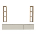 Edgar Megapap melamine tv unit in sandstone - sepet oak 198.4x29.6x148.5cm.