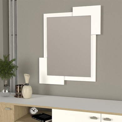 Selinos Megapap melamine mirror in white color 65x2.2x85cm.