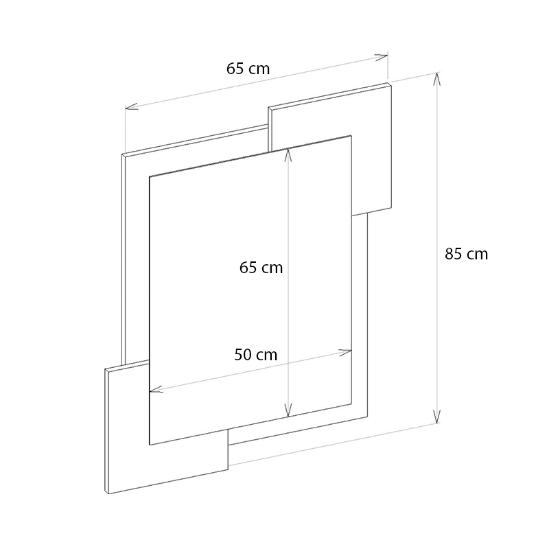 Selinos Megapap melamine mirror in white color 65x2.2x85cm.