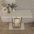 Κονσόλα Alderas Megapap χρώμα sandstone - travertine - χρυσό 90x29,6x76,8εκ.