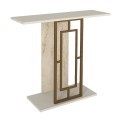 Κονσόλα Alderas Megapap χρώμα sandstone - travertine - χρυσό 90x29,6x76,8εκ.