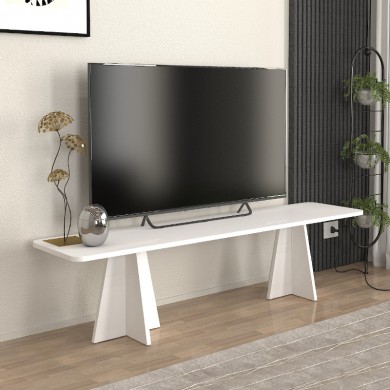 Sugar Megapap melamine tv furniture in white color 150x29.6x36.8cm.