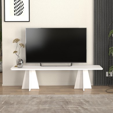Sugar Megapap melamine tv furniture in white color 150x29.6x36.8cm.