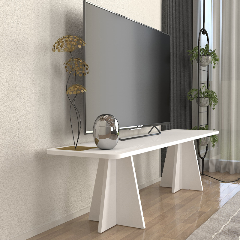 Sugar Megapap melamine tv furniture in white color 150x29.6x36.8cm.