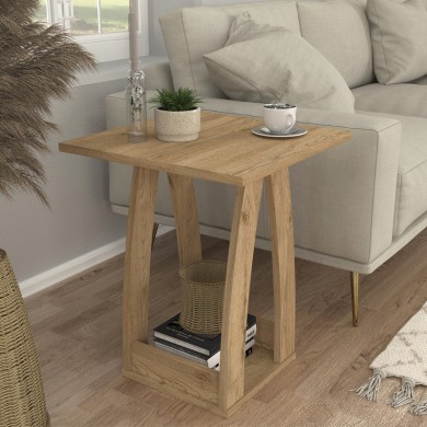 Deros Megapap melamine side table - nightstand in sepet color 45x45x56cm.