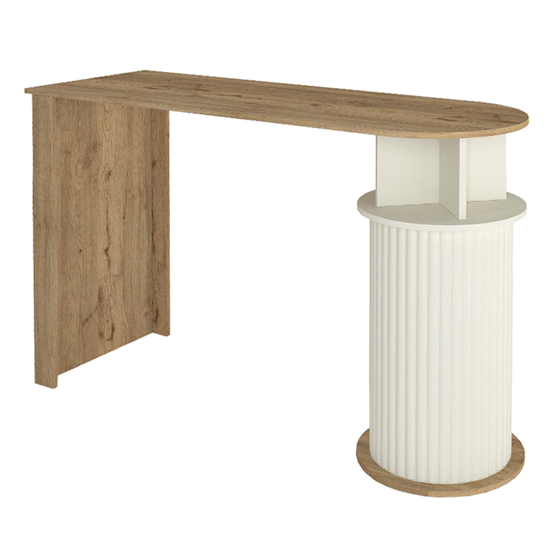 Τραπέζι μπαρ Bohema Megapap χρώμα sepet oak - ivory 150x51,6x101,8εκ.